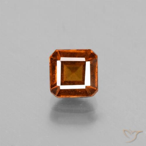 1.49ct Натуральный Темно-оранжевый Гранат Гессонит, Изумрудная огранка, Чистота VS