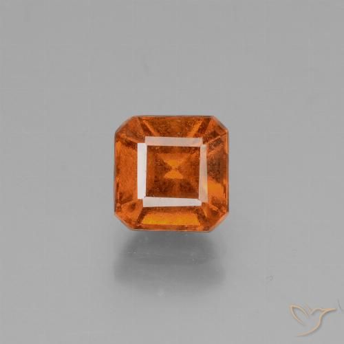 1.56ct Натуральный Средний апельсин Гранат Гессонит, Изумрудная огранка, Чистота VS
