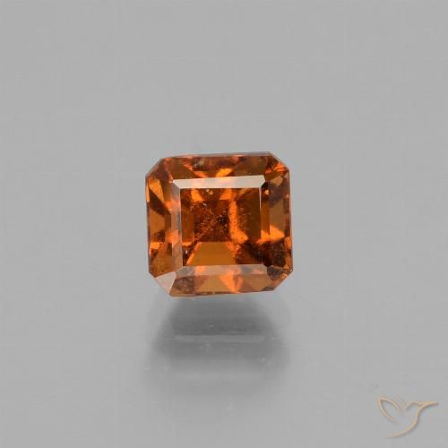 1.41ct Натуральный Темно-оранжевый Гранат Гессонит, Изумрудная огранка, Чистота VS