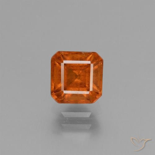 1.50ct Натуральный Янтарный Апельсин Гранат Гессонит, Изумрудная огранка, Чистота VS