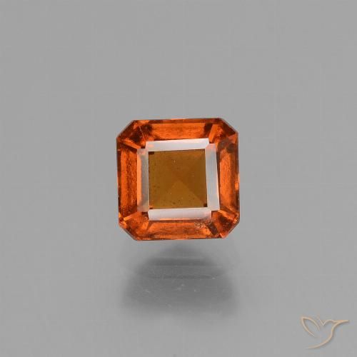 1.56ct Натуральный Огонь Оранжевый Гранат Гессонит, Изумрудная огранка, Чистота VS