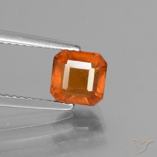 1.69ct Натуральный Огонь Оранжевый Гранат Гессонит, Изумрудная огранка, VS-SI