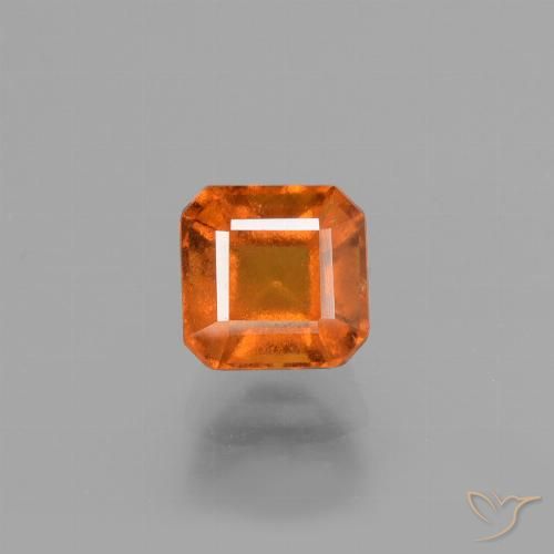 1.67ct Натуральный Темно-оранжевый Гранат Гессонит, Изумрудная огранка, VS-SI