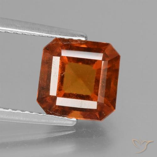 2.59ct Натуральный Красновато-оранжевый Гранат Гессонит, Изумрудная огранка, Чистота VS
