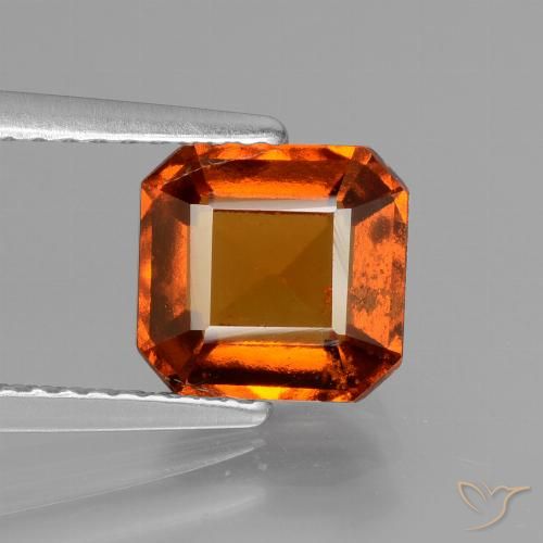 2.44ct Натуральный Красновато-оранжевый Гранат Гессонит, Изумрудная огранка, VS-SI