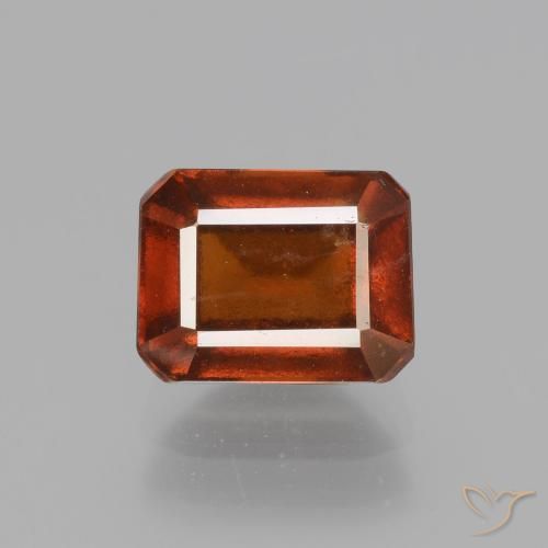 2.50ct Натуральный Темно-оранжевый Гранат Гессонит, Изумрудная огранка, VS-SI