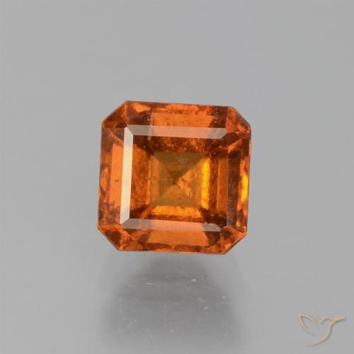 1.64ct Натуральный Красновато-оранжевый Гранат Гессонит, Изумрудная огранка, Чистота VS