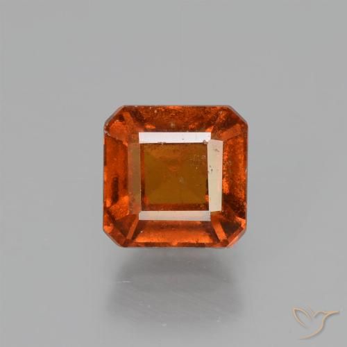 1.70ct Натуральный Огонь Оранжевый Гранат Гессонит, Изумрудная огранка, VS-SI