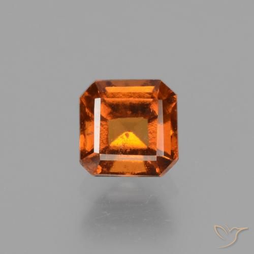 0.92ct Натуральный Красновато-оранжевый Гранат Гессонит, Изумрудная огранка, Чистота VS