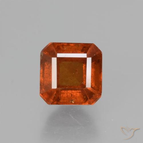 1.59ct Натуральный Янтарный Апельсин Гранат Гессонит, Изумрудная огранка, VS-SI