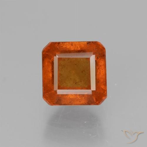 1.78ct Натуральный Средний апельсин Гранат Гессонит, Изумрудная огранка, VS-SI
