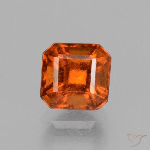 1.52ct Натуральный Янтарный Апельсин Гранат Гессонит, Изумрудная огранка, Чистота VS