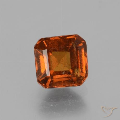 1.60ct Натуральный Средний апельсин Гранат Гессонит, Изумрудная огранка, VS-SI