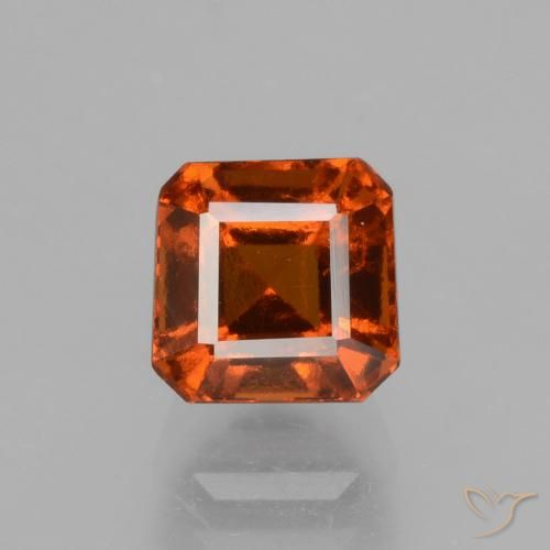 1.80ct Натуральный Темно-оранжевый Гранат Гессонит, Изумрудная огранка, Чистота VS
