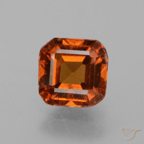 1.44ct Натуральный Темно-оранжевый Гранат Гессонит, Изумрудная огранка, Чистота VS