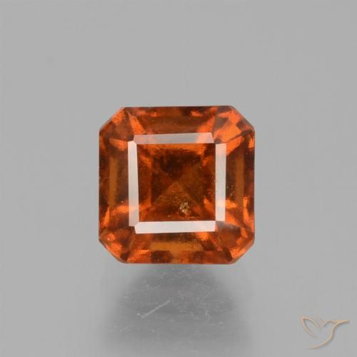 1.67ct Натуральный Янтарный Апельсин Гранат Гессонит, Изумрудная огранка, Чистота VS