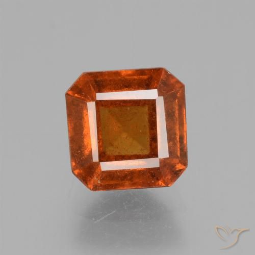 1.87ct Натуральный Янтарный Апельсин Гранат Гессонит, Изумрудная огранка, Чистота VS