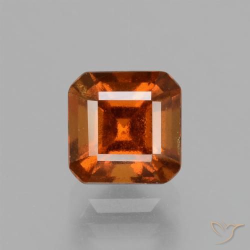 1.57ct Натуральный Темно-оранжевый Гранат Гессонит, Изумрудная огранка, Чистота VS