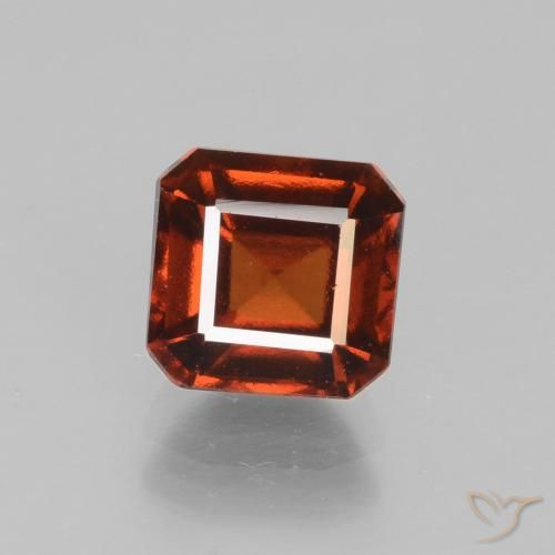 2.04ct Натуральный Темно-красновато-оранжевый Гранат Гессонит, Изумрудная огранка, Чистота VS