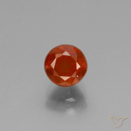 1.37ct Натуральный Янтарный Апельсин Гранат Гессонит, Круглый, VS-SI