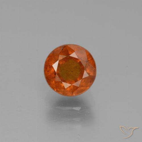 1.65ct Натуральный Янтарный Апельсин Гранат Гессонит, Круглый, Чистота VS