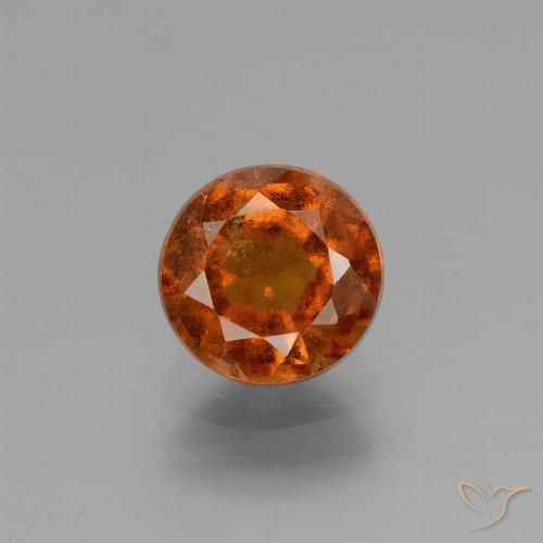 1.90ct Натуральный Янтарный Апельсин Гранат Гессонит, Круглый, VS-SI