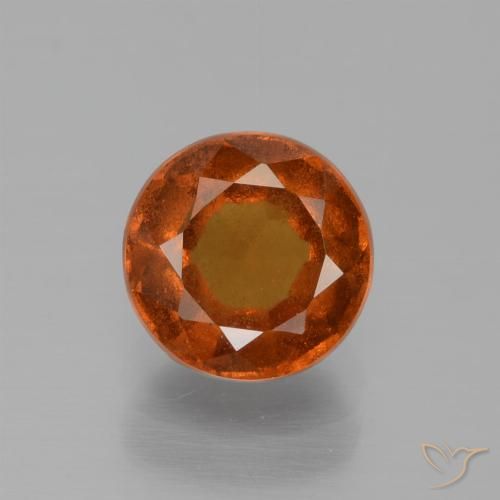 1.68ct Натуральный Янтарный Апельсин Гранат Гессонит, Круглый, Чистота VS