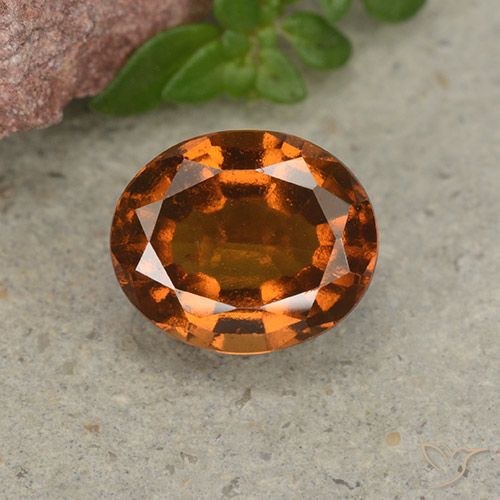 2.06ct Натуральный Янтарный Апельсин Гранат Гессонит, Овал, Чистота VS