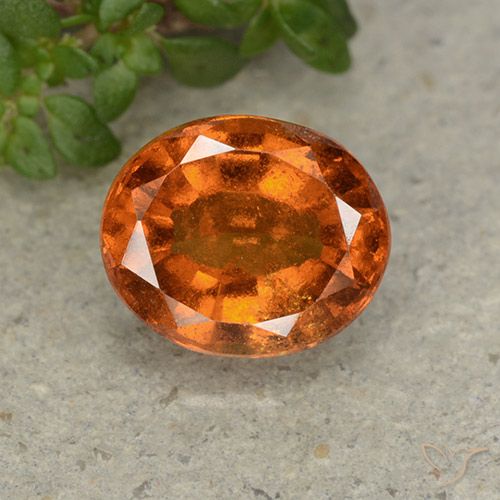 2.22ct Натуральный Темно-оранжевый Гранат Гессонит, Овал, Чистота VS