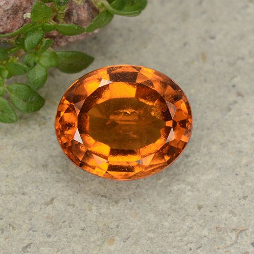 2.38ct Натуральный Темно-оранжевый Гранат Гессонит, Овал, VS-SI