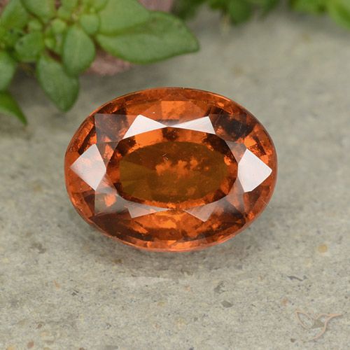 2.79ct Натуральный Темно-оранжевый Гранат Гессонит, Овал, Чистота VS