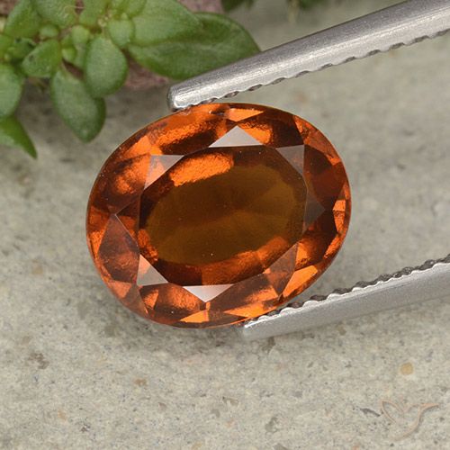 2.61ct Натуральный Темно-оранжевый Гранат Гессонит, Овал, Чистота VS