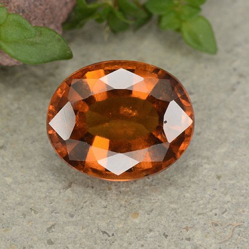 2.65ct Натуральный Янтарный Апельсин Гранат Гессонит, Овал, Чистота VS