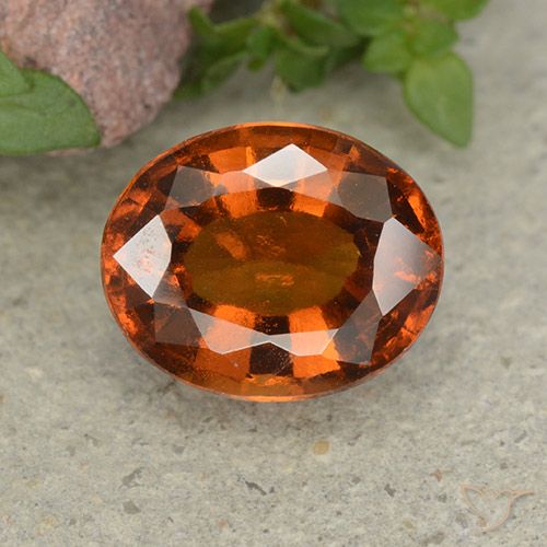 2.84ct Натуральный Темно-оранжевый Гранат Гессонит, Овал, Чистота VS