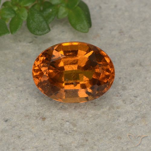 1.80ct Натуральный Огонь Оранжевый Гранат Гессонит, Овал, VS-SI