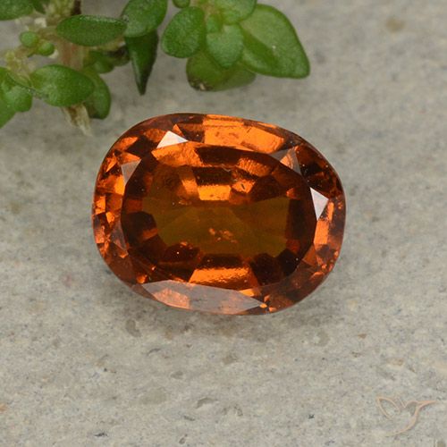 1.74ct Натуральный Темно-оранжевый Гранат Гессонит, Овал, Чистота VS