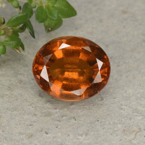 1.82ct Натуральный Темно-оранжевый Гранат Гессонит, Овал, VS-SI