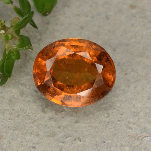 1.81ct Натуральный Темно-оранжевый Гранат Гессонит, Овал, VS-SI