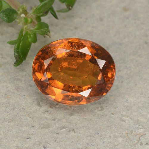 1.90ct Натуральный Темно-оранжевый Гранат Гессонит, Овал, VS-SI