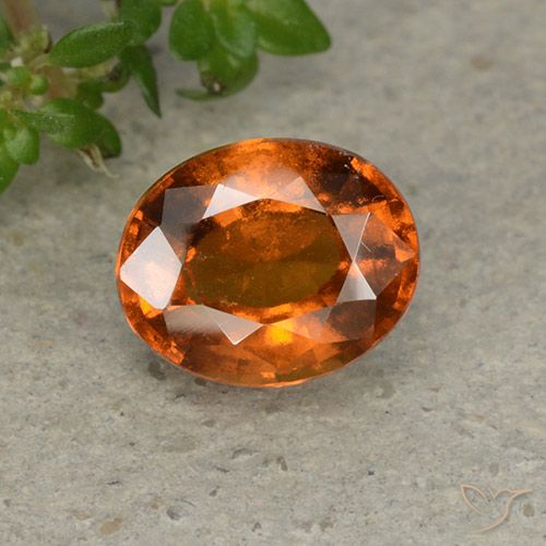 1.84ct Натуральный Темно-оранжевый Гранат Гессонит, Овал, VS-SI