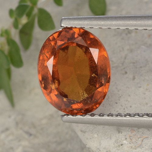 2.20ct Натуральный Красновато-оранжевый Гранат Гессонит, Овал, VS-SI