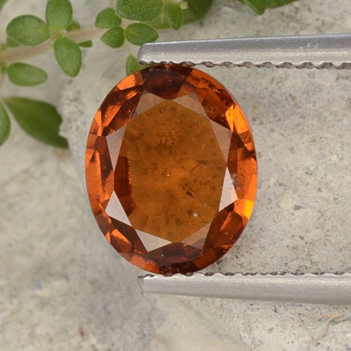 1.90ct Натуральный Средне-темно-оранжевый Гранат Гессонит, Овал, Чистота VS