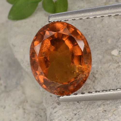 2.40ct Натуральный Темно-оранжевый Гранат Гессонит, Овал, VS-SI