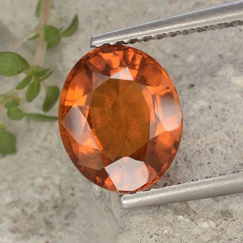 2.40ct Натуральный Средний апельсин Гранат Гессонит, Овал, Чистота VS