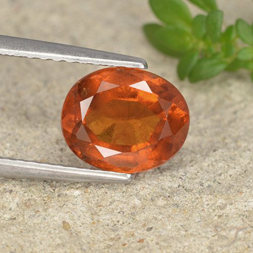 1.96ct Натуральный Темно-оранжевый Гранат Гессонит, Овал, Чистота VS