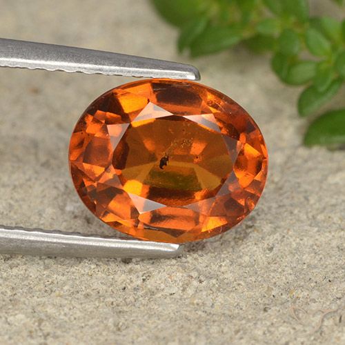 2.27ct Натуральный Средне-темно-оранжевый Гранат Гессонит, Овал, VS-SI