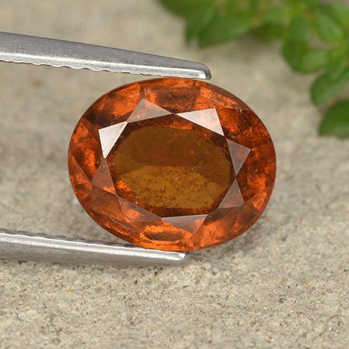2.61ct Натуральный Янтарный Апельсин Гранат Гессонит, Овал, VS-SI