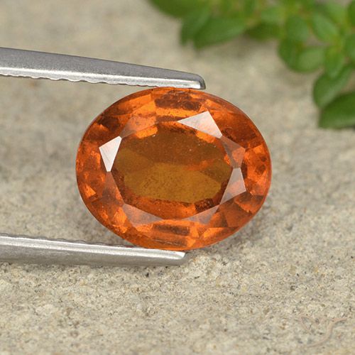 2.24ct Натуральный Средний апельсин Гранат Гессонит, Овал, Чистота VS