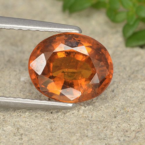 2.01ct Натуральный Средне-темно-оранжевый Гранат Гессонит, Овал, VS-SI