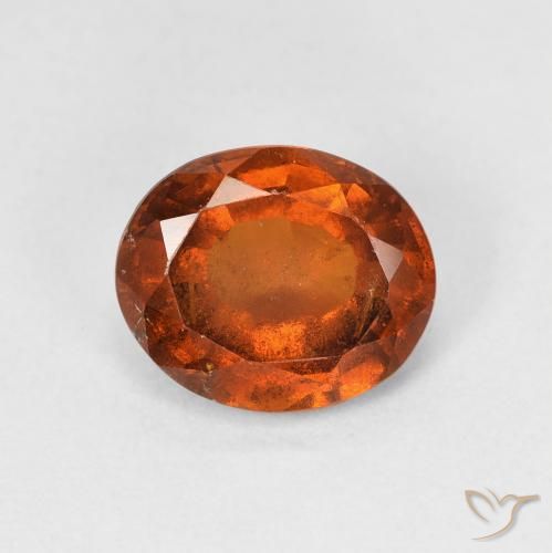2.13ct Натуральный Темно-оранжевый Гранат Гессонит, Овал, VS-SI